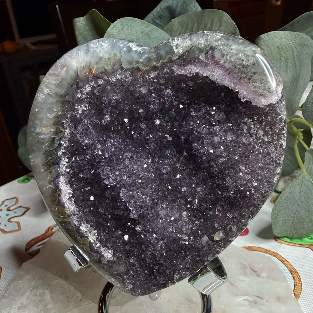 Amethyst Druzy Heart from Brazil